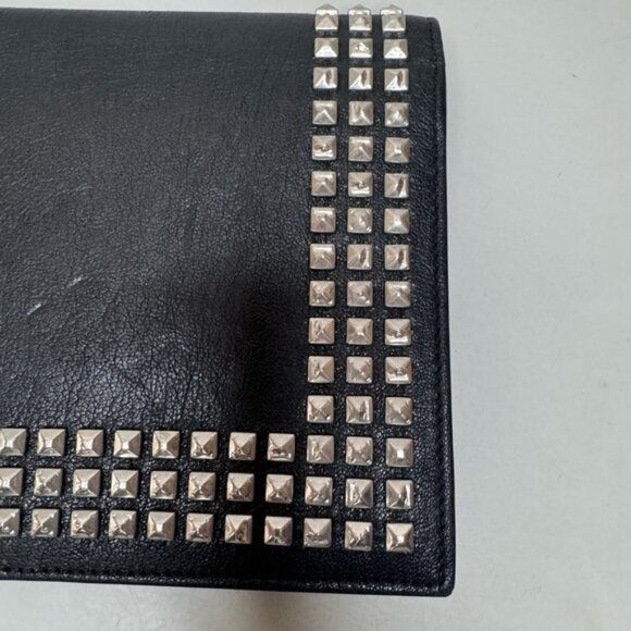 Saint Laurent Black Calfskin Silver Studded Clutch CB801 – Rare & Authentic - Picture 14 of 17